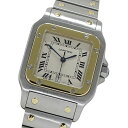 カルティエ Cartier 時計 メンズ ブランド サントスガルベ LM デイト クオーツ QZ ステンレス SS ゴールド YG W20011C4 コンビ 磨き済み 【中古】(2)