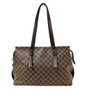 【ほぼ全品10%OFF!25日20時から4時間限定!】ルイ・ヴィトン LOUIS VUITTON バッグ ダミエ レディース ブランド トートバッグ ダミエキャンバス チェルシー ダミエエベヌ N51119 ブラウン 肩掛け 大容量 おしゃれ 【中古】
