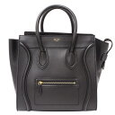 【ほぼ全品10%OFF!25日20時から4時間限定!】セリーヌ CELINE バッグ レディース ブランド トートバッグ レザー ラゲージ ミニショッパー ブラック 手持ち おしゃれ 通勤 上品 大人 無地 シンプル 【中古】