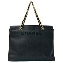 【お買い物マラソン!最大10%OFF!19日20時から26日1時59分まで!】シャネル CHANEL バッグ レディース ブランド トートバッグ ハンドバッグ キャビアスキン ブラック ゴールド金具 黒 チェーントート おしゃれ 【中古】
