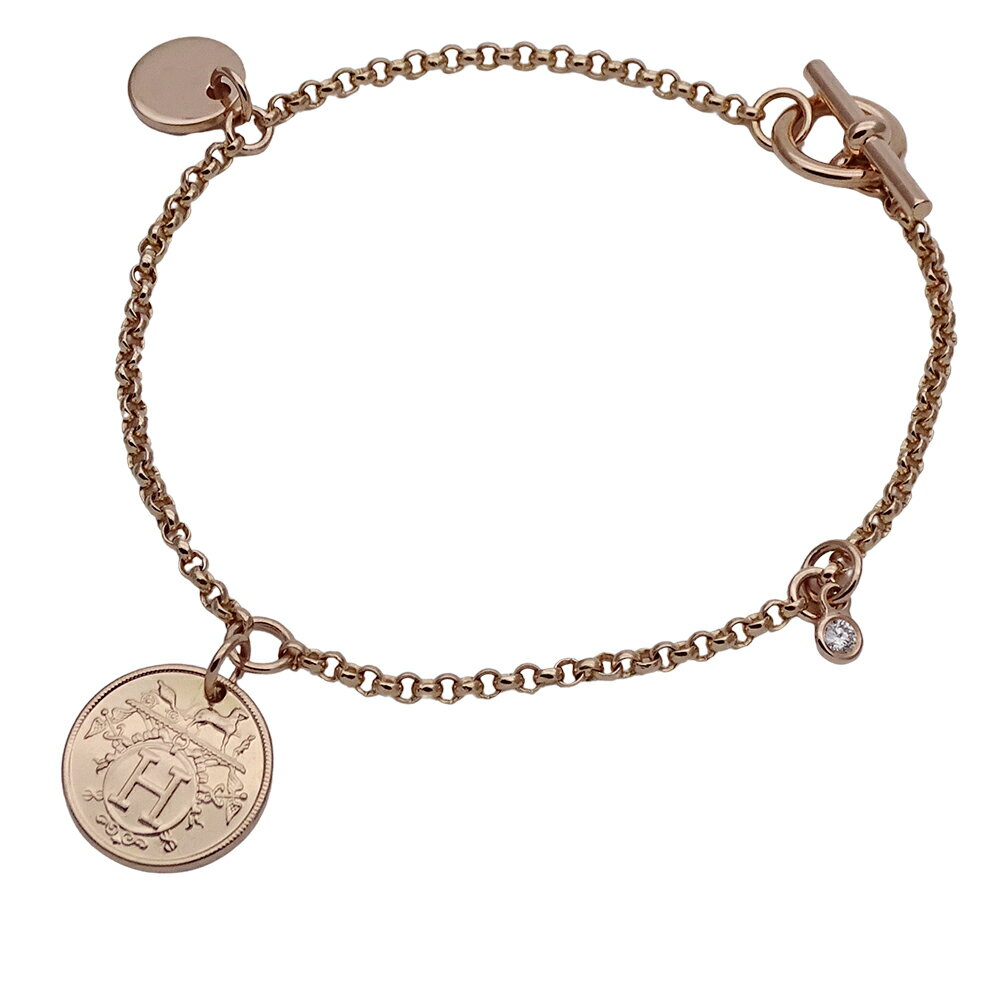 エルメス HERMES ブレスレット エクスリブリス PM レディース ブランド 750PG 1P ダイヤモンド SHサイズ ピンクゴールド ジュエリー 磨き済み 【中古】