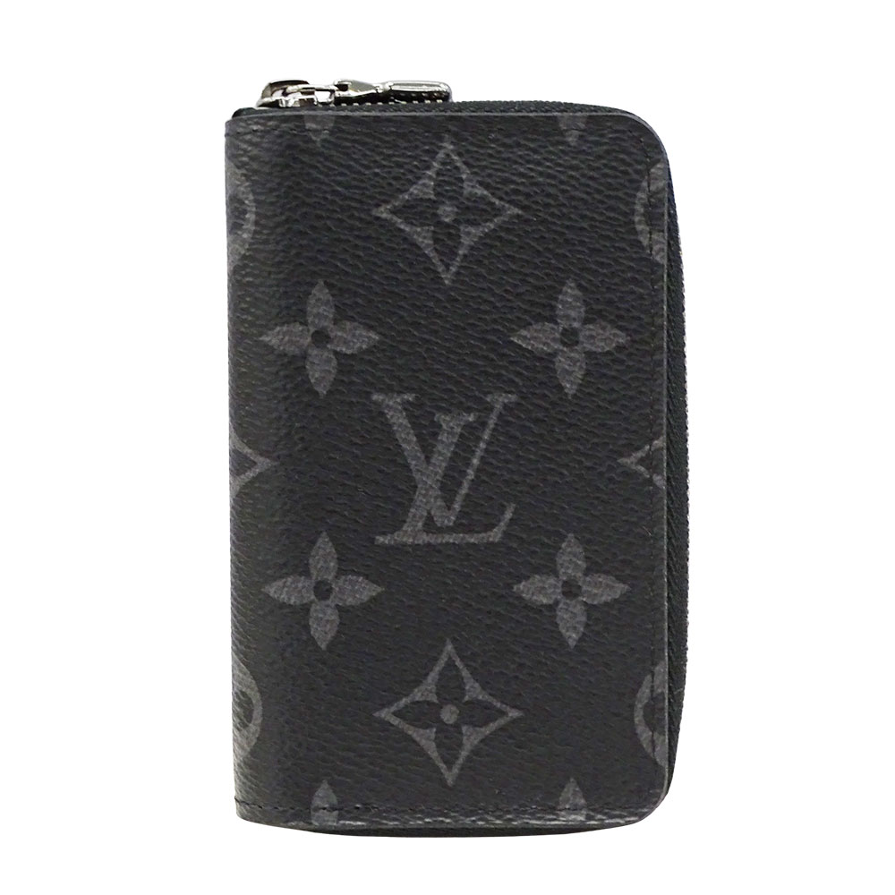 【全品ポイント5倍！20日20時から！】ルイ・ヴィトン LOUIS VUITTON 財布 メンズ ブランド コインケース モノグラムエクリプス ジッピー・コインパース ヴェルティカル ブラック M81662 ラウンドファスナー 小銭入れ カード入れ ロゴ 大人 【中古】