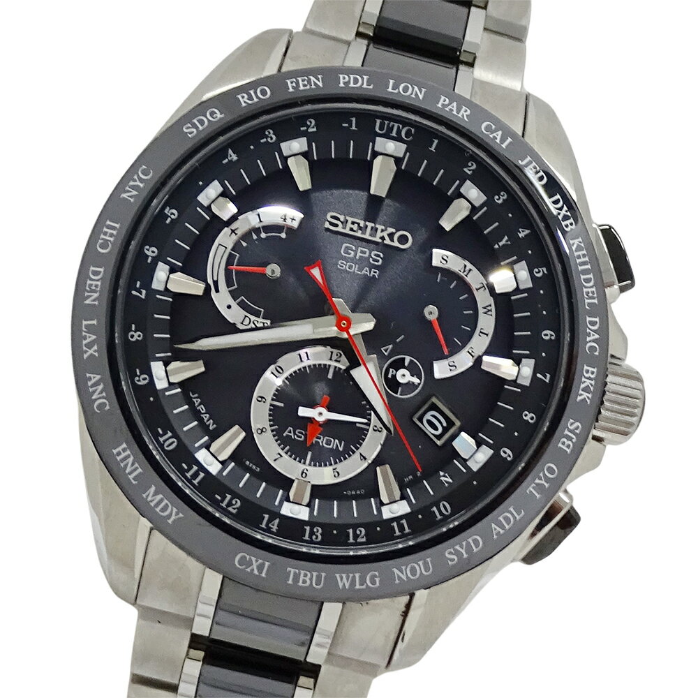 【全品9％OFFクーポン！15日19時から23時59分まで！】セイコー SEIKO アストロン 8X53-0AB0 SBXB041 時計 メンズ ブランド GPS ソーラー 電波 チタン【中古】