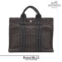 未使用品 HERMES エルメス エールライン トートPM トートバッグ ハンドバッグ 101056M ナイロンキャンバス グレー シルバー金具 送料無料 【中...