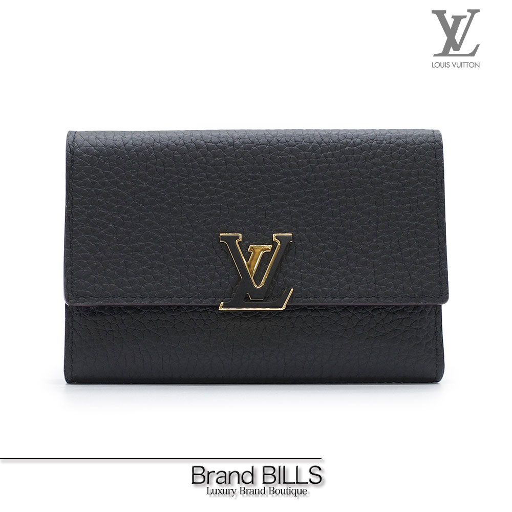 未使用品 LOUIS VUITTON ルイ ヴィトン ポルトフォイユ・カプシーヌ コンパクト 折り財布 M62157 ノワール ホットピンク 送料無料 【中古】のサムネイル