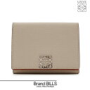 美品 LOEWE ロエベ アナグラム バーティカルウォレット スモール 三つ折り財布 ペブルグレインカーフ ライトゴースト シルバー C821S33X07 送料...
