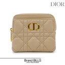 未使用品 Christian Dior クリスチャンディオール Dior Caro Lavender ウォレット カナージュ カーフスキン ベージュ系 S5177UWHC 送料無料 【中古】