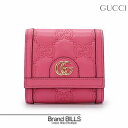 未使用品 GUCCI グッチ GGマトラッセ カードケース ウォレット 折り財布 コンパートメントウォレット 723799 ピンク ゴールド金具 送料無料 【中古】