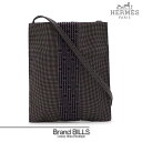 美品 HERMES エルメス エールライン ポシェット ショルダーバッグ 100967M ナイロンキャンバス グレー 肩掛け 斜め掛け 送料無料 【中古】