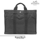 未使用品・訳アリ 未使用品 HERMES エールライン トートMM トートバッグ 100951M ナイロンキャンバス グレー シルバー金具 送料無料 【中古】