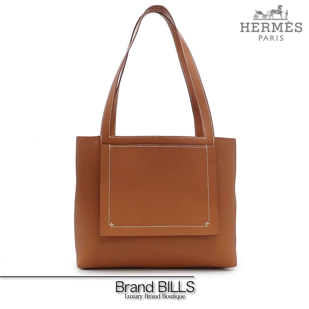未使用品 HERMES エルメス カバセリエ 31 トートバッグ 082201CA トリヨンクレマンス ゴールド ブラウン ステッチ Hロゴ U刻印 肩掛け 送料無料 【中古】のサムネイル