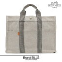未使用品 HERMES エルメス ニューフールトゥ トートMM トートバッグ キャンバス グレー系 シルバー金具 ユニセックス 送料無料 【中古】