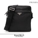 未使用品 PRADA プラダ テスート サフィアーノ ショルダーバッグ 2VH002 ブラック シルバー金具 ナイロン トライアングルロゴ 肩掛け 斜め掛け 送料無料 【中古】