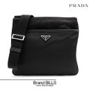 未使用品 PRADA プラダ テスート ショルダーバッグ 2VH053 ブラック シルバー金具 トライアングルロゴ 肩掛け 斜め掛け 送料無料 【中古】