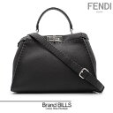 未使用品 FENDI フェンディ ピーカブー セレリア アイコニック レディース ハンドバッグ 2way レザー ブラック ブラウン バイカラー ミディアム 8BN290 送料無料 【中古】(4)