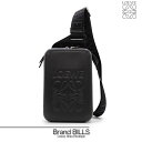 美品 LOEWE ロエベ モールデット スリング ボディバッグ ショルダーバッグ B987W42X07 アナグラム スムースカーフ ブラック 送料無料 【中古】