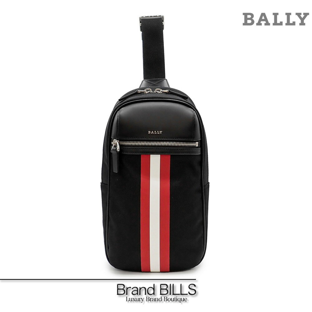 未使用品 BALLY バリー TERREL.O ボディバッグ ショルダーバッグ ナイロン レザー ブラック シルバー金具 送料無料 【中古】