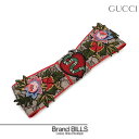 美品 GUCCI グッチ GG キングスネーク ハート ヘアバンド ヘアアクセサリー 462811 3G260 9674 刺繍 シルク フラワー 蛇 ベージュ ...