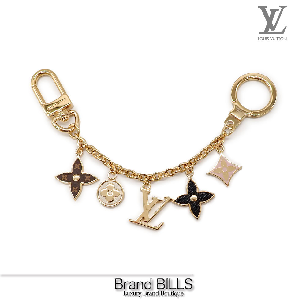 未使用品 LOUIS VUITTON ルイ ヴィトン チェーン・スプリング ストリート バッグチャーム M00540 メタル ゴールド LVイニシャル モノグラム・フラワー 送料無料 【中古】