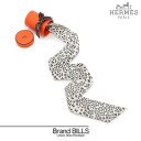 未使用品 HERMES エルメス ツイリー タグロゴ アルファベット リボンスカーフ ホワイト ブラック 送料無料 【中古】