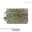 未使用品 BVLGARI ブルガリ セルペンティ フォーエバー カード入れ カードケース 蛇 カルング メタリックグリーン ゴールド 送料無料 【中古】(4)