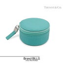 未使用品 Tiffany & Co ティファニー ジュエリーボックス ジップ ジュエリーケース アクセサリー入れ レザー ティファニーブルー ラウンド 送料無料...