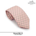 新品 HERMES エルメス クラヴァット ツイル ネクタイ メンズ シルク シュバル セリエ ローズペール 606139T 送料無料 【中古】