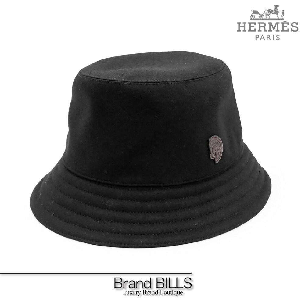 【楽天スーパーセール対象商品】未使用品 HERMES エルメス フレッド バケットハット ハット 帽子 クルー カルーゼル H232081N ウール 送料無料 【中古】のサムネイル