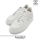 美品 CHANEL シャネル スニーカー メンズ レースアップ ローカット ココマーク カーフスキン ホワイト #40 27cm G45081 送料無料 【中古...