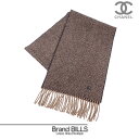 未使用品 CHANEL シャネル ココマーク マフラー カシミア メタリック ブラウン系 ユニセックス 送料無料 【中古】