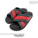 未使用品 GUCCI グッチ シェリーライン ウェブ ストライプ スライドサンダル 627820 #39 26cm クリスクロス ラバー ブラック レッド グリ...