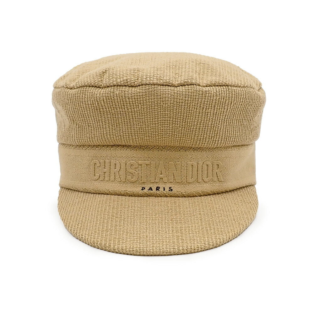 未使用品 Christian Dior クリスチャンディオール ロゴ キャスケット 帽子 02DCP920A140 コットン ベージュ 送料無料 【中古】