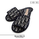未使用品 Christian Dior クリスチャンディオール オブリーク レディース ルームスリッパ サンダル ジャガード ネイビー MT0820 送料無料 ...
