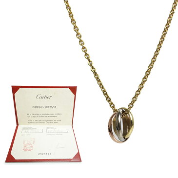 【中古】カルティエ ベビー トリニティ ネックレス 750 K18 (YG×PG×WG) B7006600 ギャラ 保証書付き