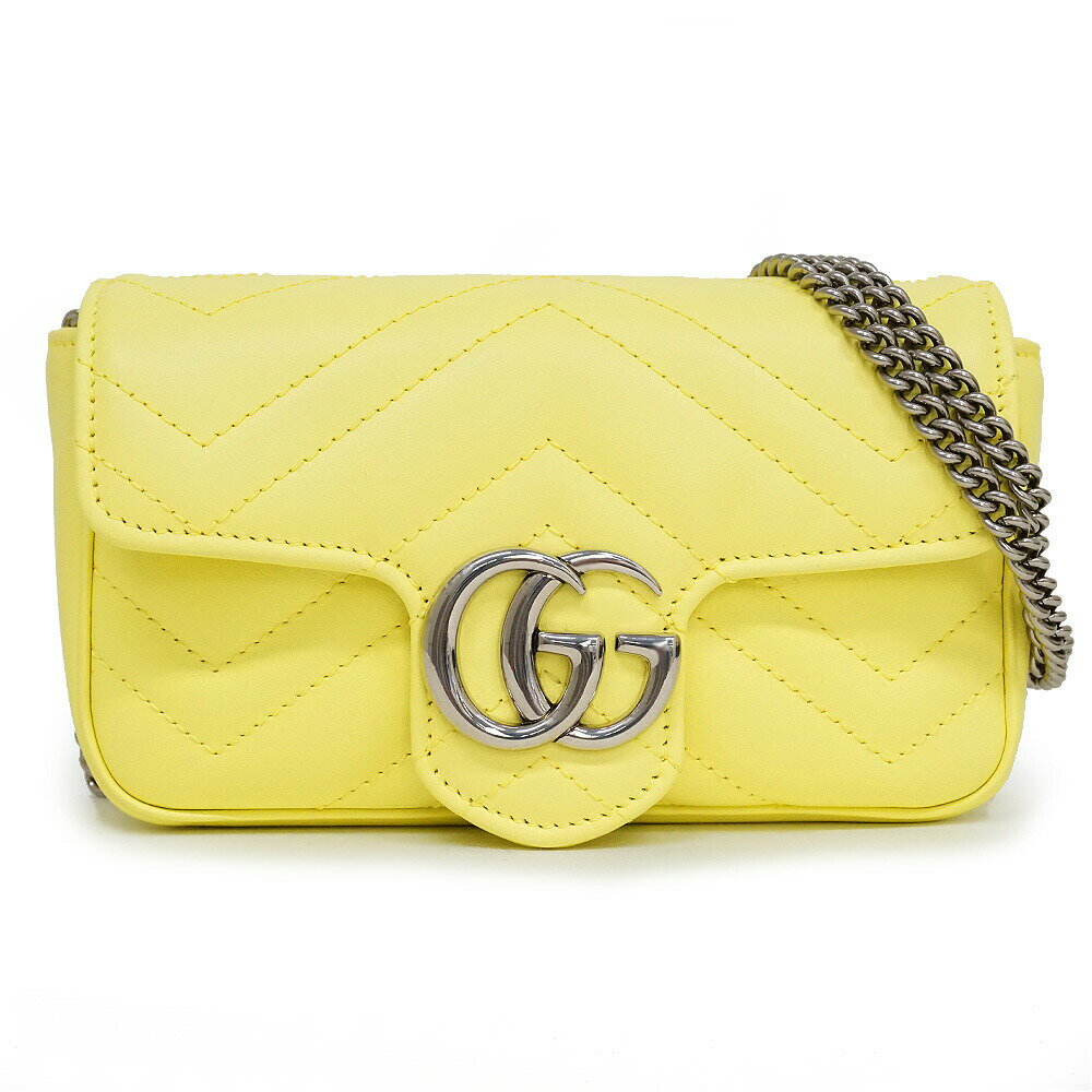 グッチ GUCCI GGマーモント パステルイエロー キルティングレザー