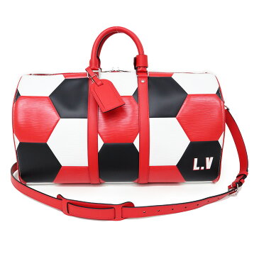 【未使用　展示品】ルイ ヴィトン LOUIS VUITTON SPO スペシャルオーダー品 特注品 エピレザー キーポル 50 2018 FIFA ワールドカップ オフィシャル ライセンス プロダクト コレクション 2WAY ボストン バッグ 斜め掛け レッド ブラック 赤 黒 レディース メンズ