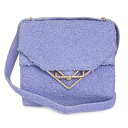 【美品】ボッテガヴェネタ BOTTEGA VENETA クリップ ショルダーバッグ 斜め掛け ラムスキン レザー ブークレウール ペリンクル パープル ゴールド金具 652391