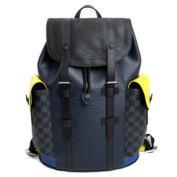 【未使用 展示品】ルイ ヴィトン LOUIS VUITTON エピレザー ダミエグラフィット クリストファー PM リュック バックパック ブラック ネイビー イエロー M55111
