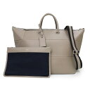 【未使用保管品】ヴァレクストラ Valextra Polyhedral Travel Bag トラベル ボストン ハンドバッグ オイスターグレー グレージュ カ...