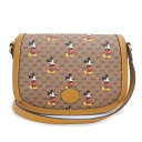 【未使用　展示品】グッチ GUCCI DISNEY ディズニー ミッキーマウス コラボ 斜め掛け ショルダーバッグ ミニGGスプリームキャンバス レザー ブラウン 茶 602694