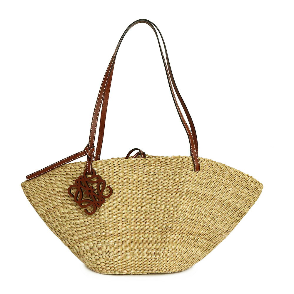 紺×赤 LOEWE ロエベ シェルバスケットバック スモール 半月形