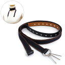 【新品・未使用品】エルメス HERMES カーナビー スタッズ ロング チョーカー ヴォータデラクト レザー ブラック ネイビー ブラウン 黒 茶 シルバー金具...