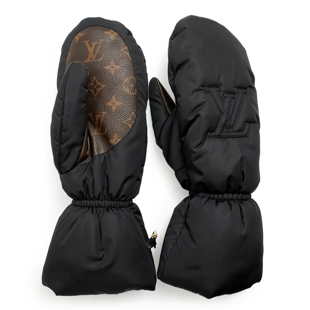 【未使用　展示品】ルイ ヴィトン LOUIS VUITTON ゴン ピロー グローブ 手袋 モノグラム ナイロン ブラック ブラウン 黒 M77050 箱付のサムネイル