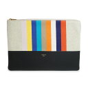 【新品・未使用品】セリーヌ CELINE ストライプ クラッチバッグ ポーチ キャンバス ラムスキン レザー マルチカラー ブラック 黒 104232XTD.1...