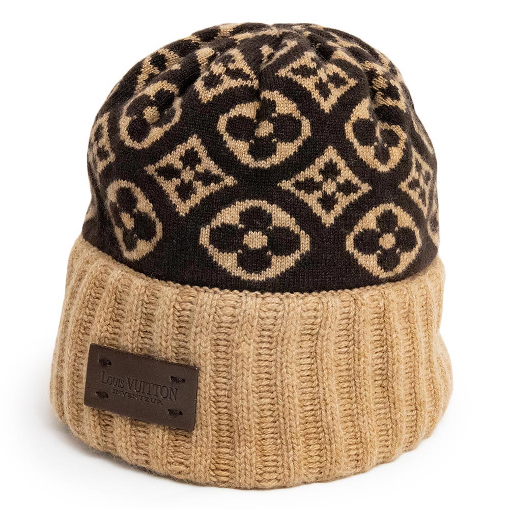 爆売り! 美品 Louis Vuitton ルイヴィトン ニットキャップ ダミエ 黒