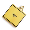 【未使用　展示品】フェンディ FENDI ミニ ボックス ロゴ キーホルダー キーリング チャーム カーフスキン レザー イエロー 黄色 7AR894 箱付