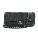 【美品】シャネル CHANEL ウルトラステッチ マトラッセ ココマーク パイソン 2way チェーン ショルダーバッグ 斜め掛け ネイビーブルー A50852