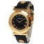 【未使用　展示品】ヴェルサーチ VERSACE ヴァニティ クォーツ 腕時計 レザー ブラック ゴールド 黒 P5Q80D009S009