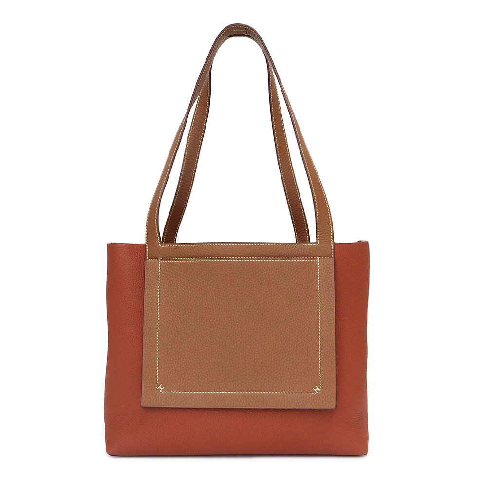【新品・未使用品】エルメス HERMES カバセリエ 31 バイカラー 肩掛け トートバッグ トリヨンクレマンス レザー キュイーブル ゴールド ブラウン 茶 Z刻印 箱付のサムネイル