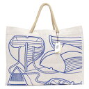【新品・未使用品】エルメス HERMES タラッサ ビーチバッグ トートバッグ 刺繍 トワルアッシュ コットン100% キャンバス マリン ブルー ナチュラル ...